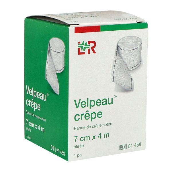 Velpeau Crepe Coton Elastique Hypoallergenique 7Cm*4M Boite Bleue Bande 1