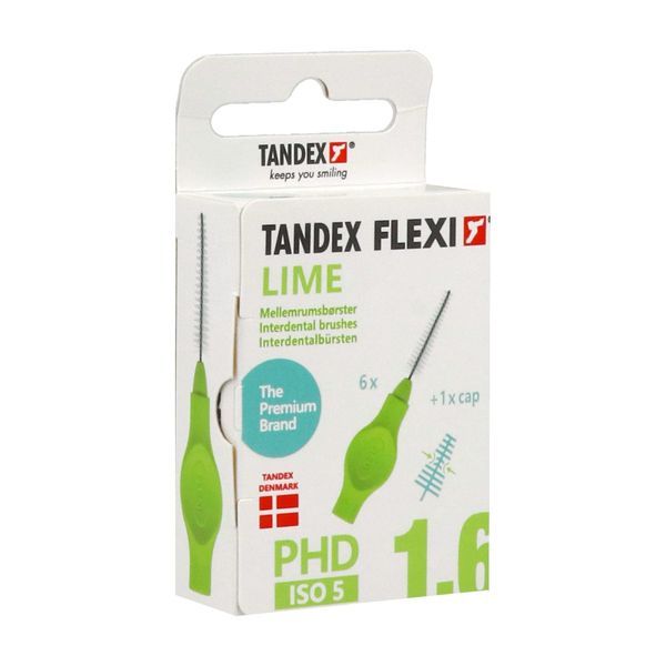 Flexi Brossette Interdentaire Conique 1,00 + 1 Capuchon Protecteur Citron Vert/Vert 6