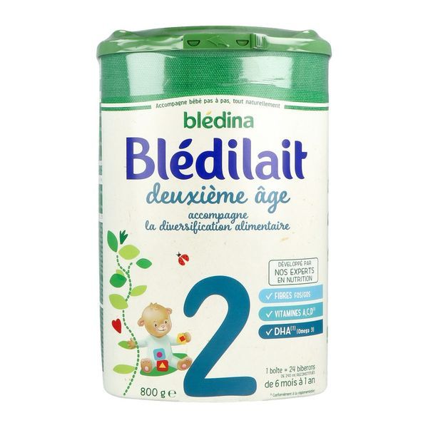 BLEDILAIT 2 Lait de suite pour nourrisson 2ème âge, bt 800 g