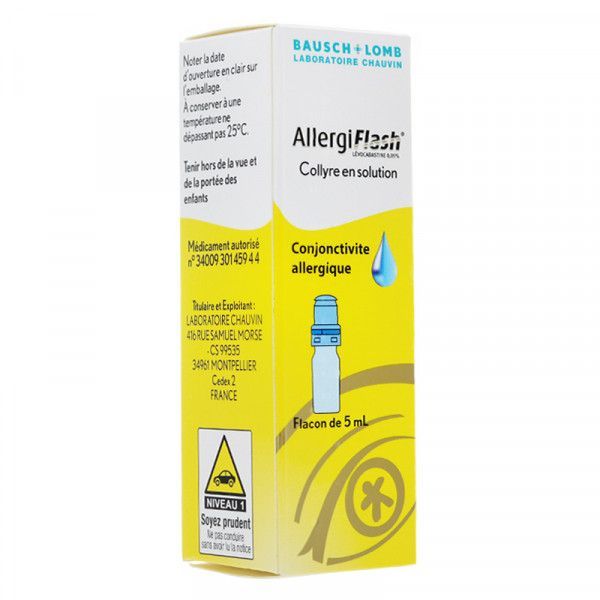 Allergiflash 0,05 % Collyre En Solution 1 Flacon(S) Compte-Gouttes Polyethylene Basse Densite (Pebd) Avec Fermeture A Temoin D'Effraction De 5 Ml
