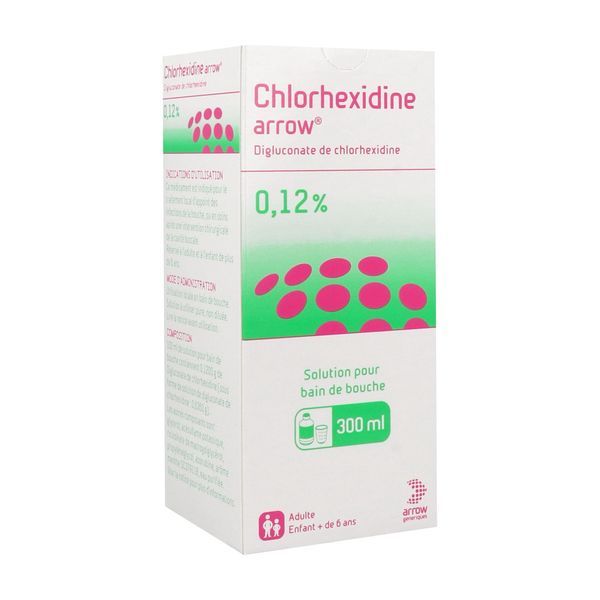 CHLORHEXIDINE ARROW Soultion pour bain de bouche 0,12 %, flacon 300 ml avec godet