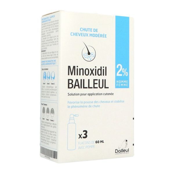 Minoxidil Bailleul 2 Pour Cent Solution Pour Application Cutanee B/3