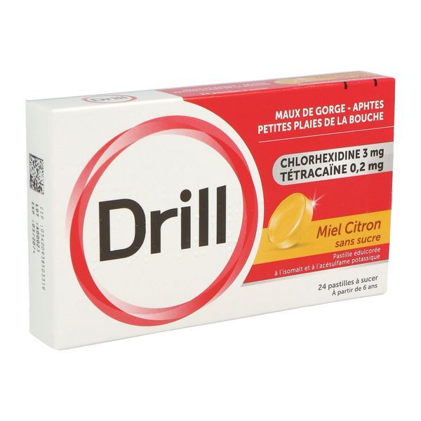 DRILL MIEL CITRON SANS SUCRE Pastille, boîte 24