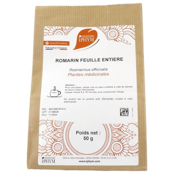ROMARIN FEUILLE IPHYM Romarin feuille entière, vrac, sac 50 g