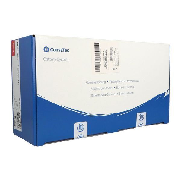 NATURA PLUS INVISICLOSE POCHE OUVERTE STANDARD Poche vidable avec filtre, système 2 pièces, transparente, diamètre 57 mm (ref. 23384), bt 30