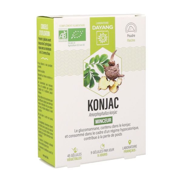DAYANG PLANTE UNITAIRE BIO KONJAC Gélule, complément alimentaire à base d'extrait concentré de konjac biologique, bt 45