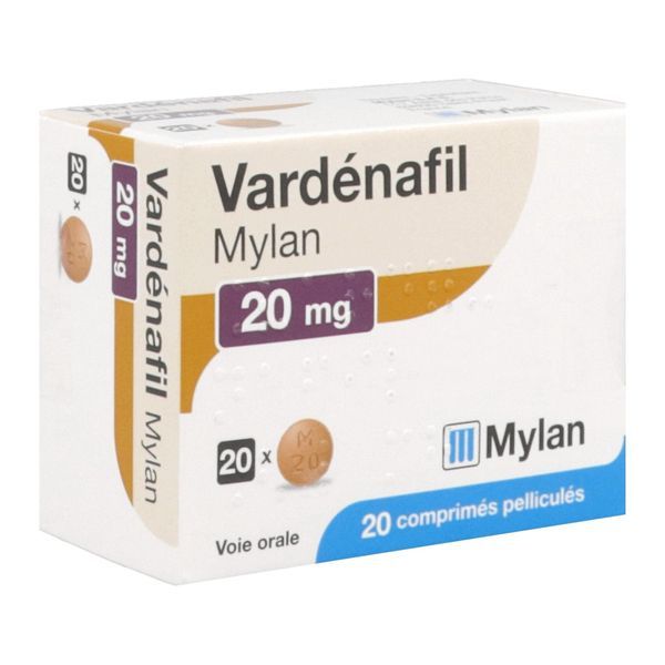 MYLAN VARDENAFIL 20MG BOITE DE 20 COMPRIMES
