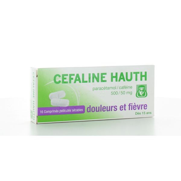 CEFALINE HAUTH® Paracétamol/Caféine 500 mg/50 mg Comprimés pelliculés sécables Plq/16