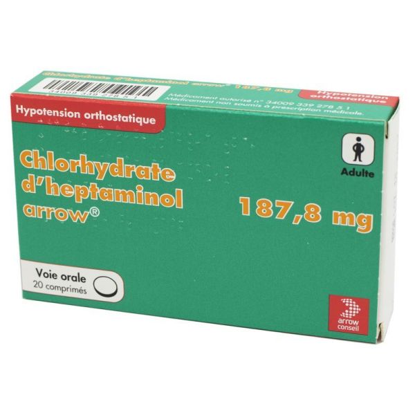 Chlorydrate D'Heptaminol Arrow 187,8 Mg Comprime B/20