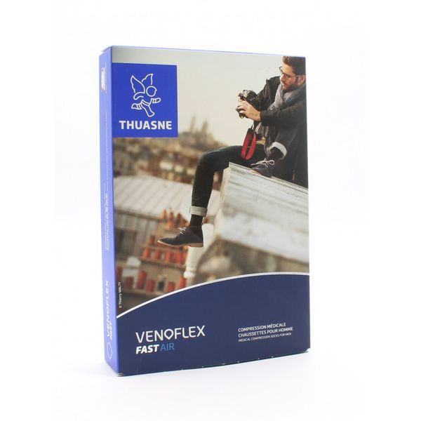 Thuasne Venoflex Fast Air Classe 2 Chaussette Marine 3 Long 2