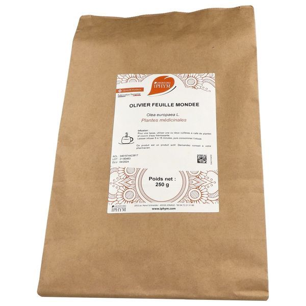 OLIVIER PHARMA PLANTES Feuille d'olivier cultivé, vrac, entière, sac 250 g