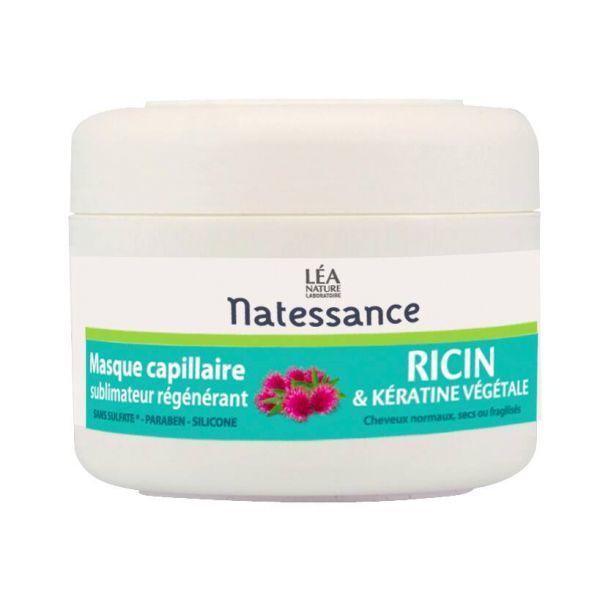 Natessance Masque capillaire sublimateur régénérant ricin & kératine végétale sans sulfate - 200 ml