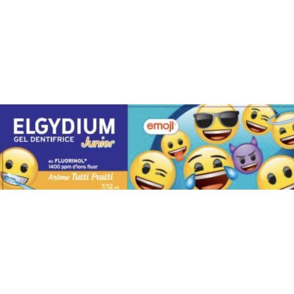 ELGYDIUM JUNIOR EMOJI GEL DENTIFRICE Gel dentifrice au fluorinol, arôme tutti frutti, tube 50 ml