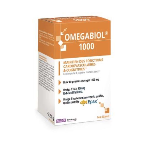 OMEGABIOL 1000 Capsule, complément alimentaire à base d'huile de poissons sauvages, bt 60