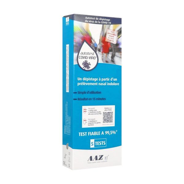COVID - VIRO AAZ AUTOTEST Autotest COVID-19, test de dépistage du virus de la COVID-19, bt 5