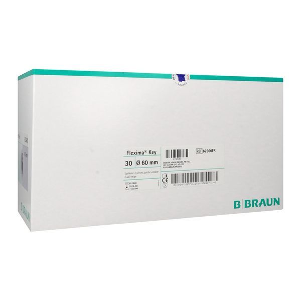 FLEXIMA KEY POCHE Poche vidable Maxi, système 2 pièces à couplage adhésif, opaque, opaque, diamètre 60 mm (ref. 62560FR), bt 30