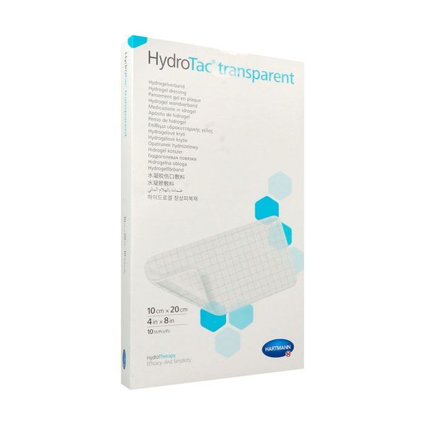 HYDROTAC TRANSPARENT Pansement hydrogel, non adhésif, stérile, 10 cm x 20 cm (ref. 685902), bt 10