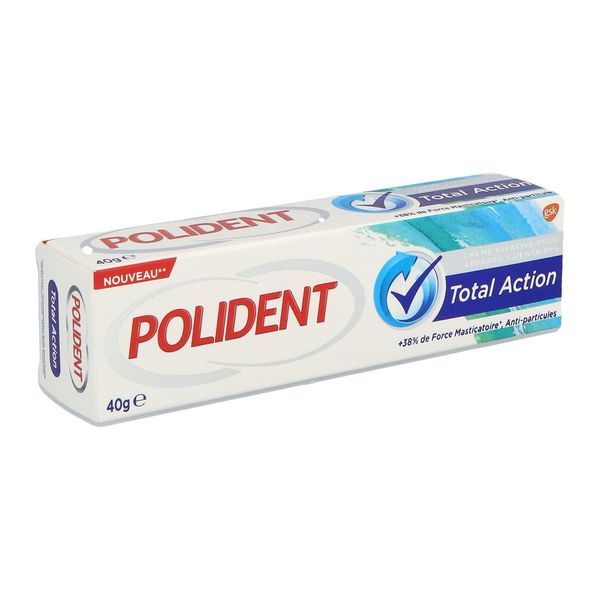 POLIDENT TOTAL ACTION CREME FIXATIVE Crème fixative pour appareil dentaire, tube 40 g