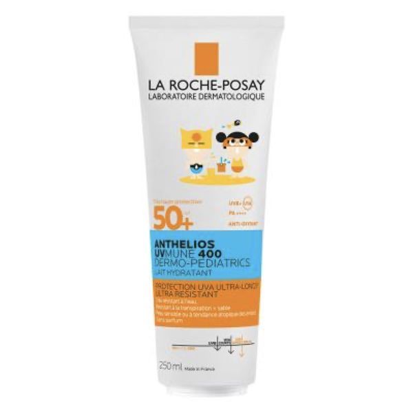 ANTHELIOS UVMUNE 400 DERMO PEDIATRICS LAIT HYDRATANT SPF 50+ Lait solaire hydratant très haute protection, SPF 50+, tube 75 ml