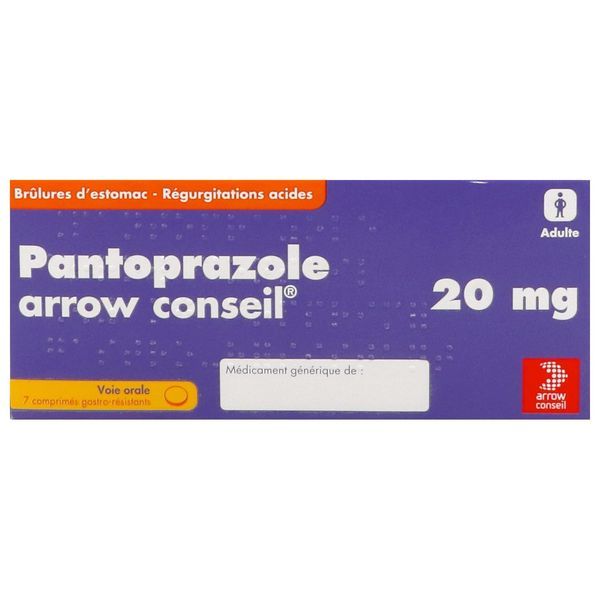 PANTOPRAZOLE ARROW CONSEIL Comprimé gastrorésistant 20 mg, boîte 7