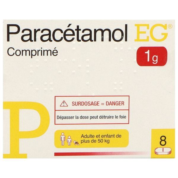 PARACETAMOL EG Comprimé 1 g, boîte 8