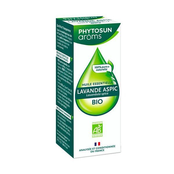PHYTOSUN AROMS LAVANDE ASPIC HUILE ESSENTIELLE BIO Huile essentielle, complément alimentaire à base de lavande aspic HEBBD, fl 10 ml