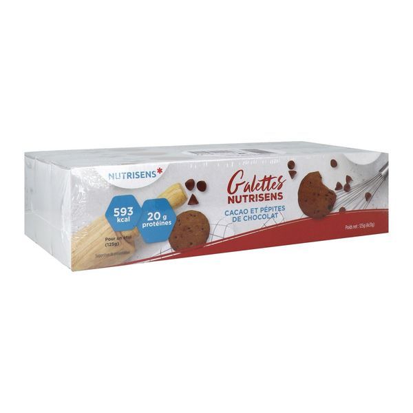 NUTRISENS GALETTES Denrée alimentaire destinée à des fins médicales spéciales, cacao - chocolat, bt 16