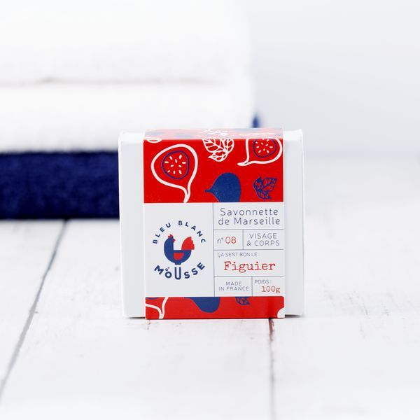 Bleu Blanc Mousse Savon Classique Figuier