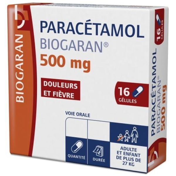 PARACETAMOL BIOGARAN 500 mg gélules B/16