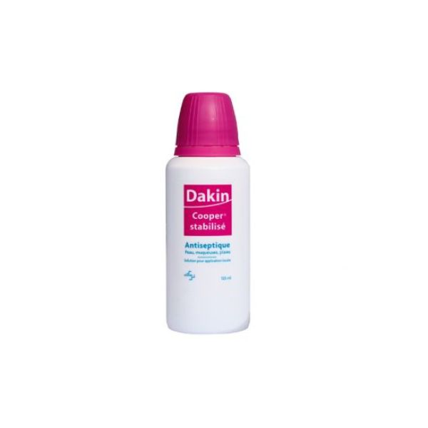 Dakin Cooper Stabilise Solution Pour Application Locale En Flacon 1 Flacon(S) Polyethylene Haute Densite (Pehd) Dioxyde De Titane Noir De Charbon De 1