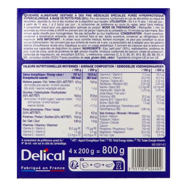 Delical Puree De Petits Pois Bol 200 G 4