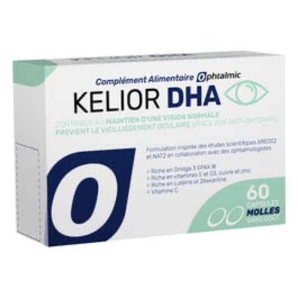 OPHTALMIC KELIOR DHA Capsule, complément alimentaire à base de vitamines E et D3, cuivre et zinc, Boîte 60