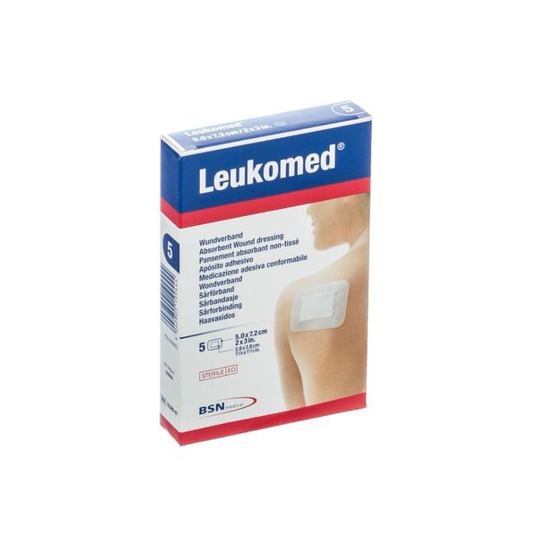 LEUKOMED Pansement multiextensible stérile, adhésif 4 côtés, 5 cm x 7,2 cm (ref. 72380-16), bt 5