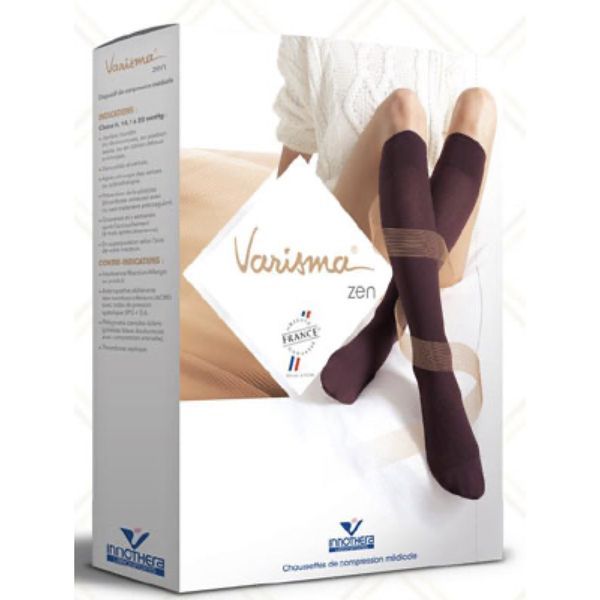 VARISMA 2 ZEN Chaussette médicale de compression classe 2 pour femme, noir, court, taille 1, paire