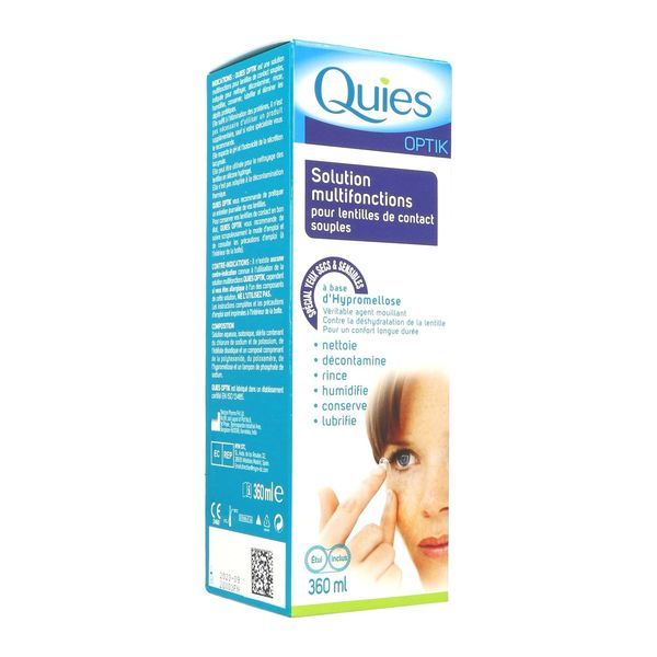 Quies Optik Solution Multifonction Pour Lentilles Souples Flacon 360 Ml 1