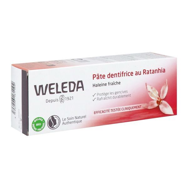 WELEDA PATE DENTIFRICE Pâte dentifrice au ratanhia, tube 75 ml