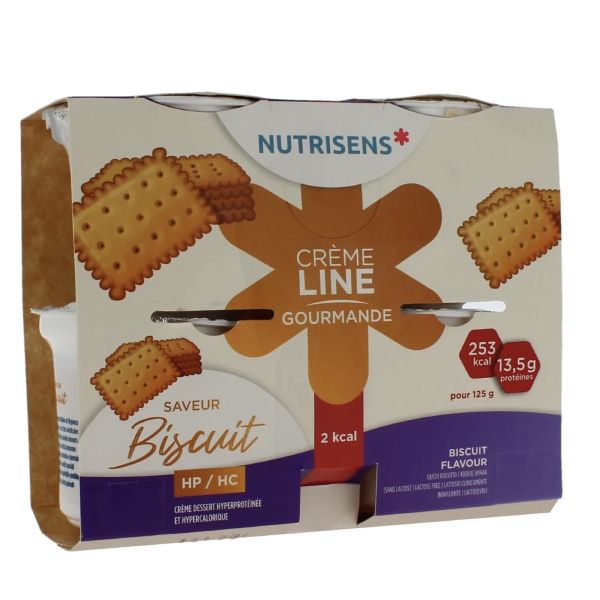 NUTRISENS CREMELINE GOURMANDE 2 KCAL Denrée alimentaire destinée à des fins médicales spéciales, biscuit, 4 x 200 g