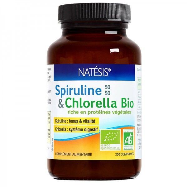 Natesis Spiruline & Chlorelle BIO - 250 comprimés à 400 mg