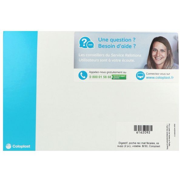 SENSURA MIO CLICK VISIO OUVERTE MAXI Poche vidable, filtre intégré, système 2 pièces, prédécoupée, opaque, diamètre 70 mm (ref. 114569), bt 30