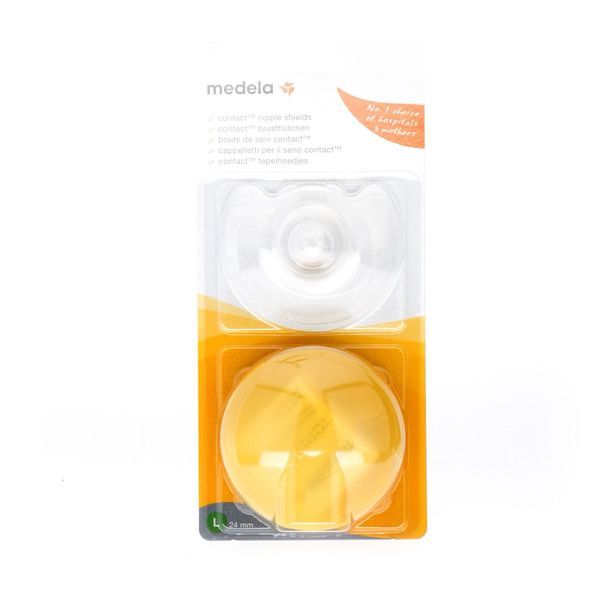 MEDELA BOUT DE SEIN CONTACT Bout de sein en silicone, large, diamètre 24 mm (ref. 200.1630), bt 2