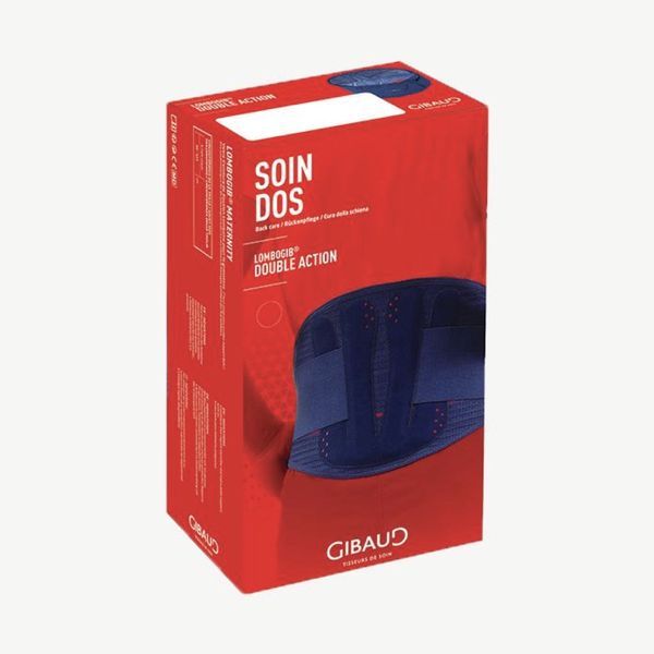 LOMBOGIB DOUBLE ACTION Ceinture de soutien lombaire renforcée, hauteur 26 cm, bleu, taille 4 (ref. 6658), unité