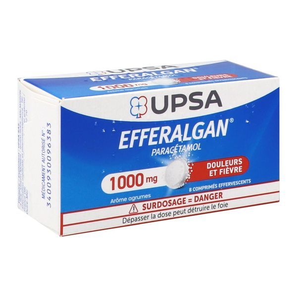 EFFERALGAN 1000 mg comprimé effervescent B/8