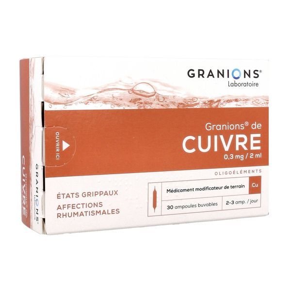 Granions De Cuivre 0,3 Mg/2 Ml Solution Buvable B/30