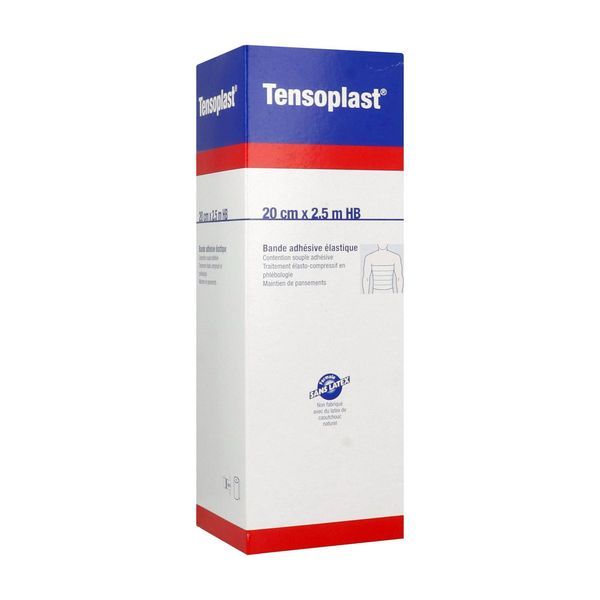 TENSOPLAST HB Bande de contention adhésive, élastique en longueur, 2,5 m x 20 cm (ref. 4002725), unité
