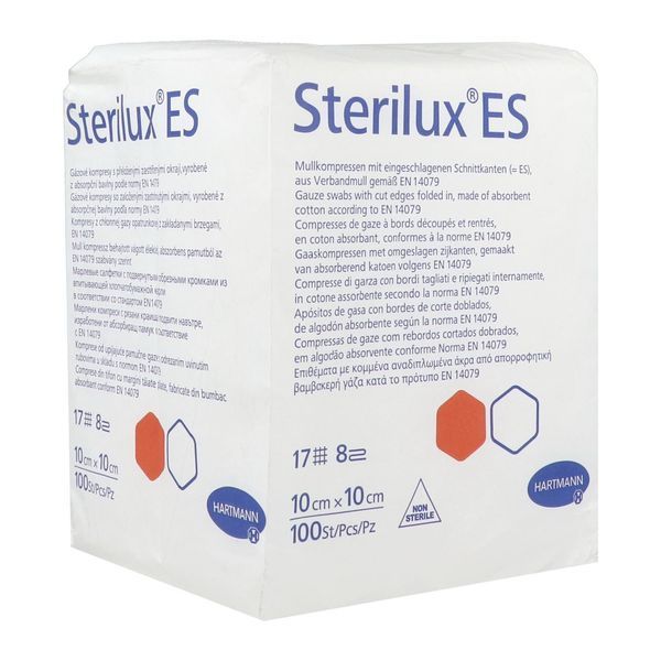 STERILUX ES Compresse de gaze hydrophile, en vrac, pur coton, 10 cm x 10 cm, sachet 100