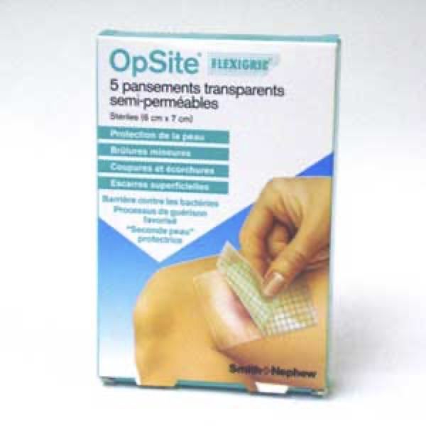 OPSITE FLEXIGRID Pansement adhésif stérile, avec système applicateur, 10 cm x 12 cm (ref. 66320334), pochette 5