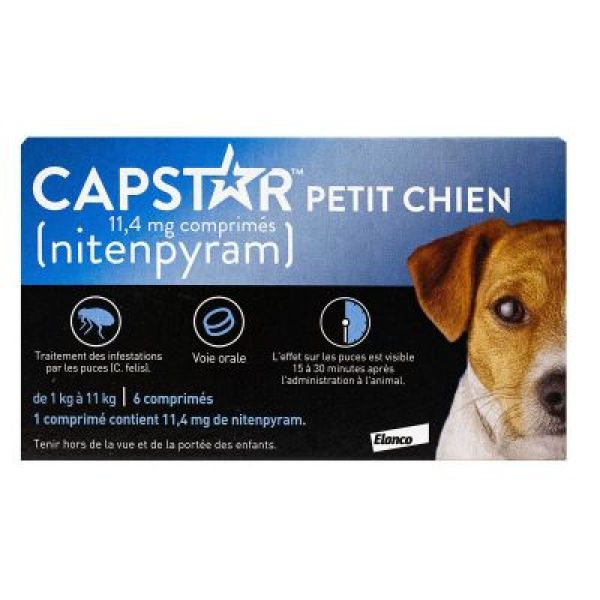 Anti Puce Chien De 1 A 11Kg 6 Comprimes 11,4Mg Capstar