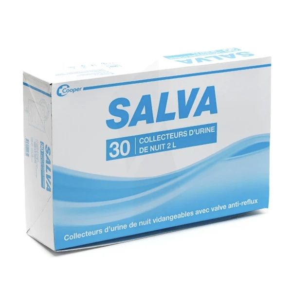 SALVA COLLECTEUR D'URINE DE NUIT Poche de recueil urinaire, vidangeable avec valve antireflux, nuit, 2 l, bt 30