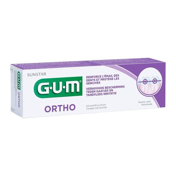 GUM ORTHO GEL DENTIFRICE Gel dentifrice fluoré, tube 75 ml
