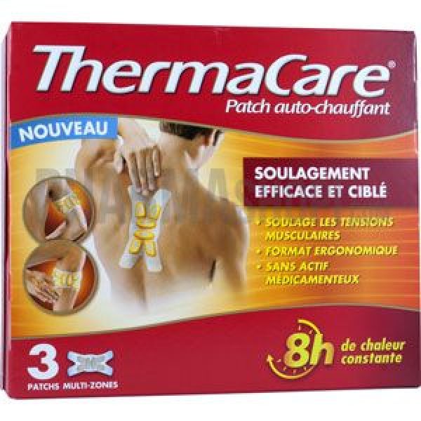 THERMACARE Patch chauffant adhésif, antidouleur, multizone, bt 3